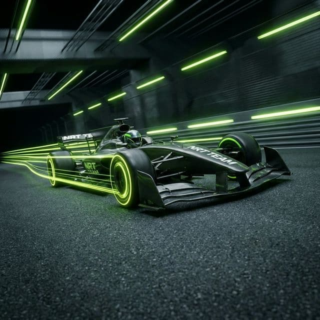 Formula racing car on a circuit